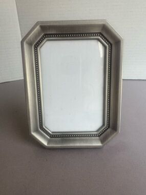 Burnes Of Boston Satin Silver Beaded Octagonal Frame
